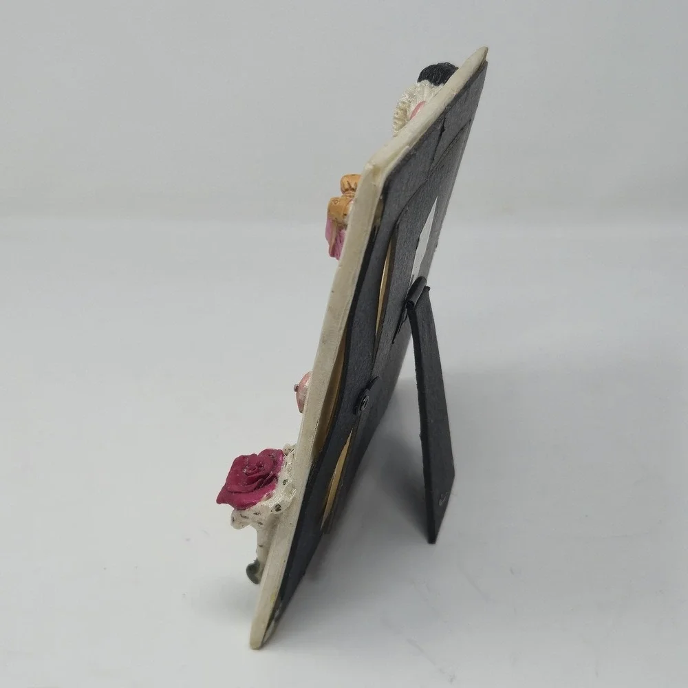 African American Bride Groom Picture Frame 5x7 Vintage Resin Wedding Decor 3D